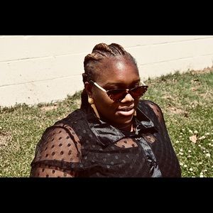 Cat eye cheetah sunglasses with pearl handles